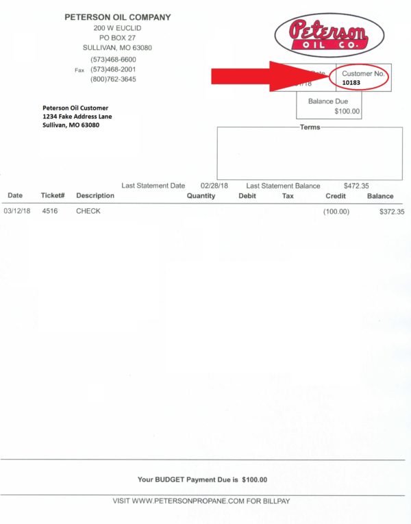 Login/Pay Peterson Oil Co.